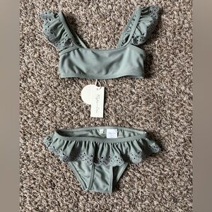NWT Rylee + Cru Eucalyptus Ruffle Bikini